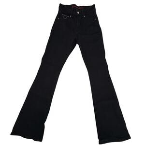 moda bootcut dark demin jeans with embellished back pockets